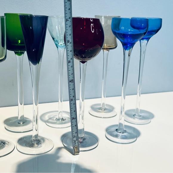 9 Mini Long Stem Glasses Set Multicolore - Picture 8 of 9